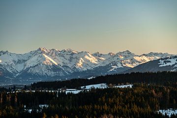 Sonnenuntergang über den Oberallgäuer Alpen von Leo Schindzielorz
