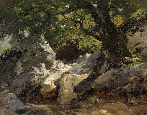 Carlos de Haes-Oude eikenboom in de steen, Antiek landschap