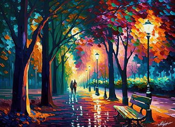 A Walk in The Park | Painting Trees | Forest | Nature Painting by AiArtLand