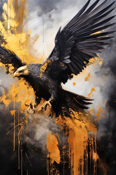 Aigle en noir et or par ARTemberaubend