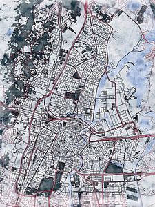 Carte de Haarlem avec le style 'White Winter' sur Maporia