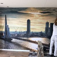 Klantfoto: Rotterdam Skyline in the morning (Landscape) van Rob van der Teen, als behang