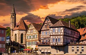 Skyline von der Stadt Schwäbisch Hall am Kocher Schwäbisch Deutschland