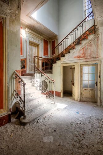 Stairs with soft colours.