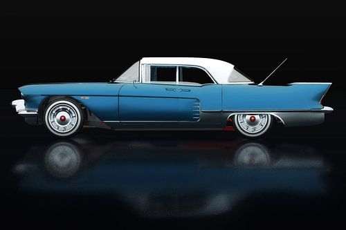 Cadillac Eldorado Brougham gebouwd in 1957 Lateral View Blauw