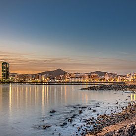 Evening sun on the harbour of Arrecife, the capital of Lanzarote by Harrie Muis