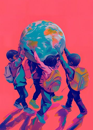 Children carrying the world