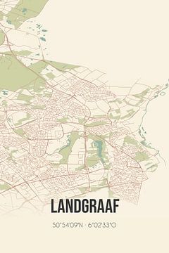 Vintage landkaart van Landgraaf (Limburg) van MijnStadsPoster