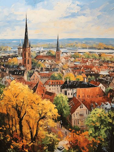 City in the Black Forest, acrylic