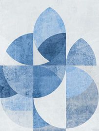 Paysage rétro scandinave bleu