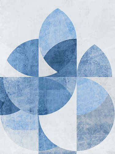 Scandinavisch Retro Landschap Blauw