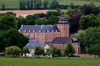 Castle in South Limburg at sunset.