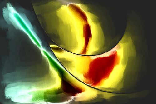 Abstract in red green yellow