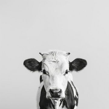 Kuh in Schwarz-Weiß von Poster Art Shop