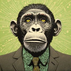 Whimsy Folk Chimpanzee in Suit