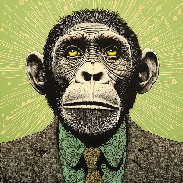 Whimsy Folk Chimpansee in pak van Aloke Design