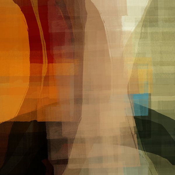 Turin. Abstract cityscape in terra, beige and green. by Dina Dankers