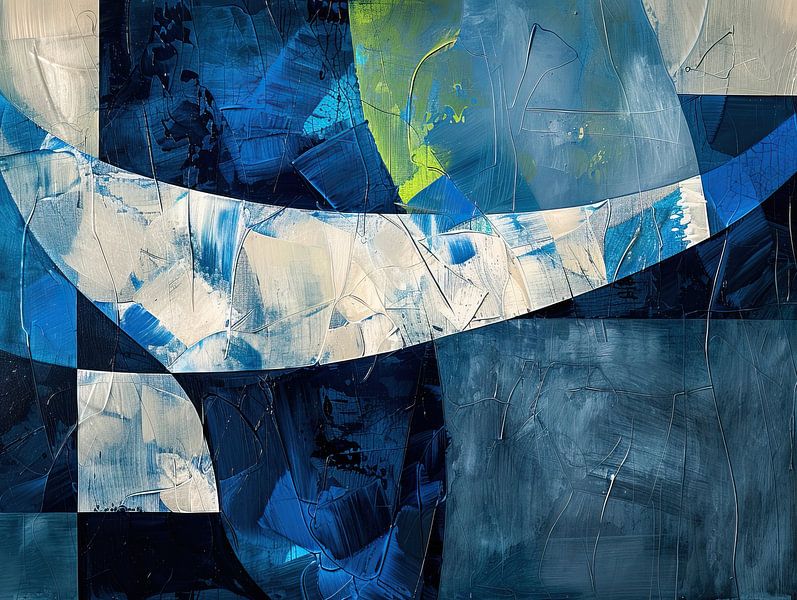 Blue Shapes by Eye catching paintings