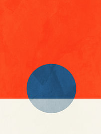 Hedendaagse minimalistische, geometrische abstracte kunst, levendige tinten, kleurrijk van Online Arts