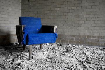 Blauwe fauteuil