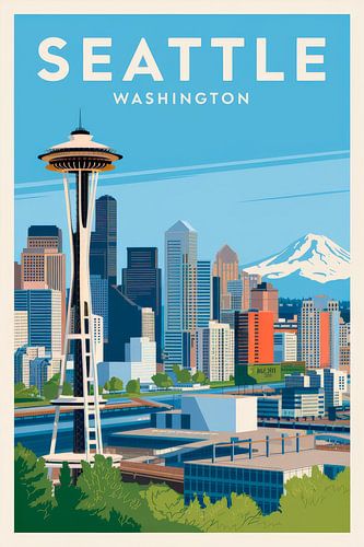Seattle, Washington Vintage Reisposter