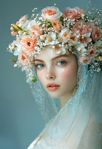 vrouw met bloemen metropolitan stijl