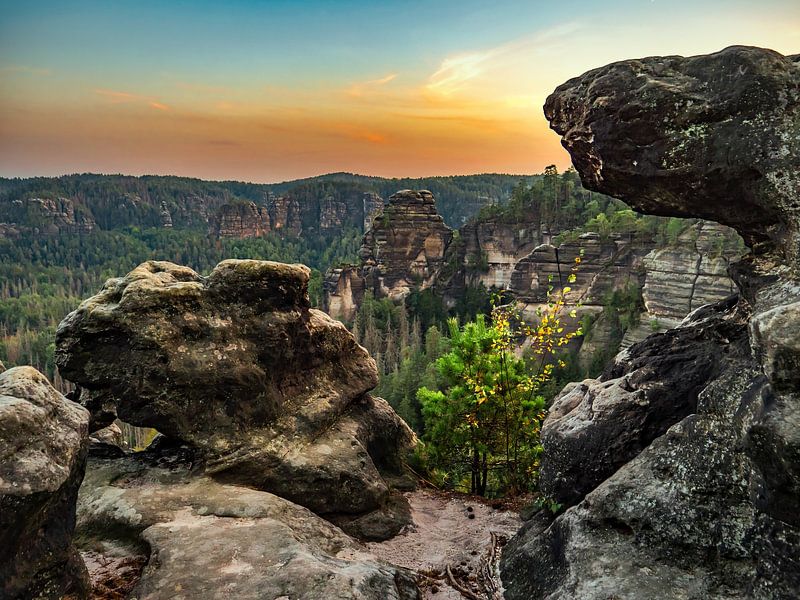 Goldstein view, Saxon Switzerland - Goldlochschlüchte by Pixelwerk