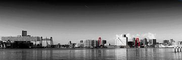 Skyline Rotterdam - 3 bruggen - zwart/wit van Hans Boutkan