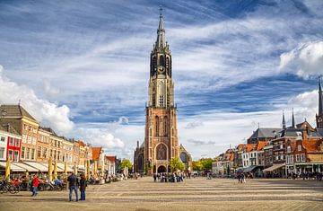 Church tower of Delft, Holland by Jan Kranendonk
