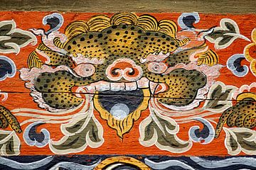 Demon in de Trongsa Dzong in Butan van Theo Molenaar