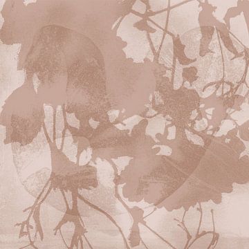 Wabi-sabi abstract botanical in soft neutrals by Dina Dankers