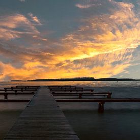 Sunset Lake Veere, Zeeland by Pat Ronopawiro