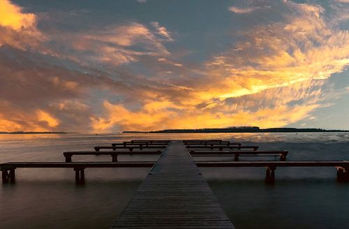 Sonnenuntergang über dem Veerse Meer, Zeeland