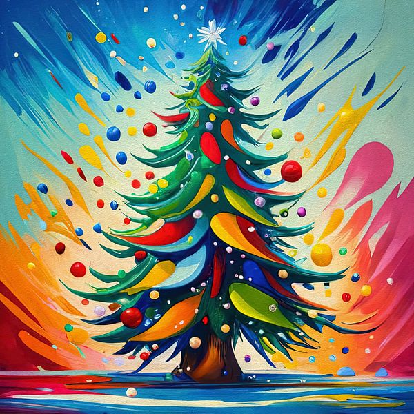 Weihnachtsbaum Ölgemälde von Laly Laura