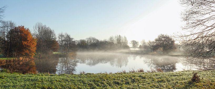 humeur automnale avec brouillard au sol sur un lac, Fischerhude, Basse-Saxe, Allemagne, europe par Torsten Krüger