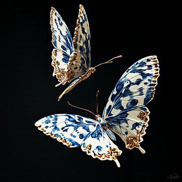 Delftware Butterflies van byRenzo