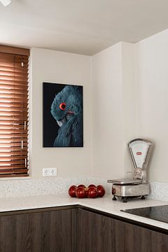 Customer photo: Blue macaw with vintage color scheme by Designer