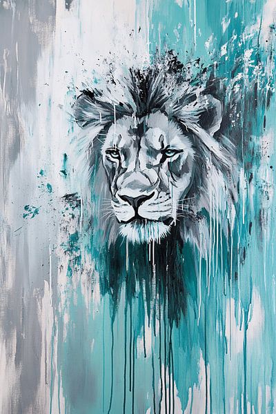 Lion en peinture moderne par Imperial Art House
