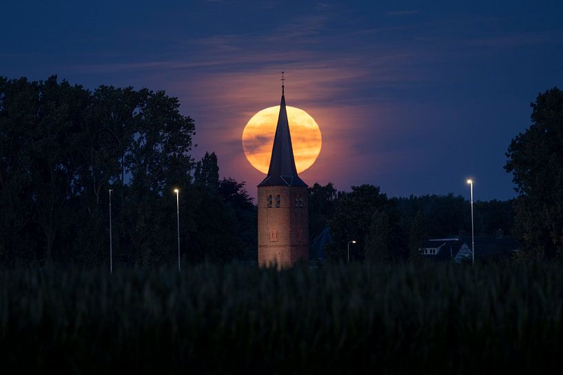 Full Moon Old Tower Waalwijk by Zwoele Plaatjes