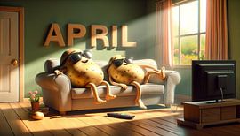 Sonnenbad der Couch Potatoes im April von artefacti