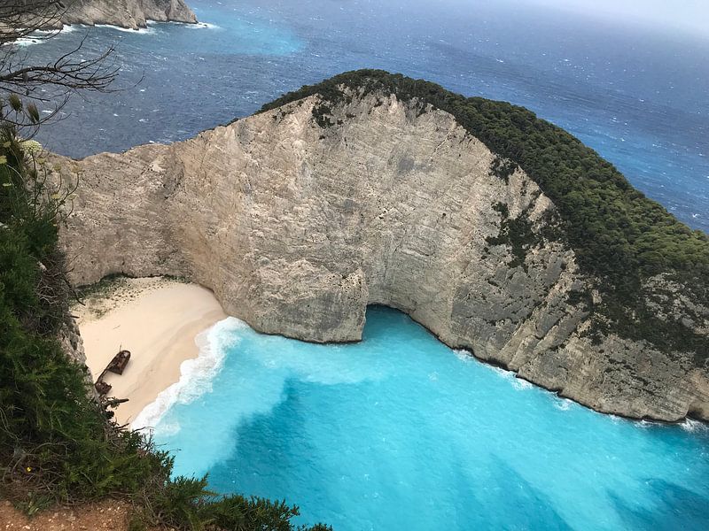 Clear blue sea in greece by stephanie van gent