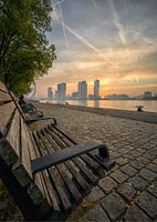 Watching the sun rise on the Parkkade in Rotterdam