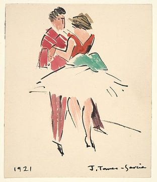 Joaquín Torres García - Kunstenaarsbal; Twee dansers (1921) van Peter Balan