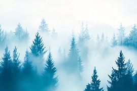 Forêt brumeuse aux couleurs douces sur Imperial Art House