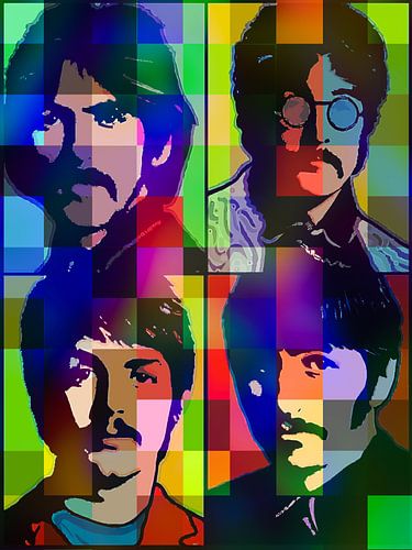 Le portrait abstrait des Beatles dans le Pop Art