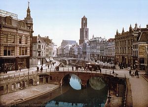 Oude Gracht en Bakkerbrug, Utrecht van Vintage Afbeeldingen