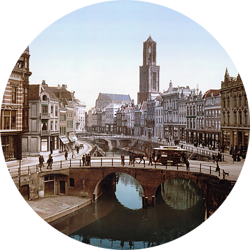 Oude Gracht en Bakkerbrug, Utrecht van Vintage Afbeeldingen