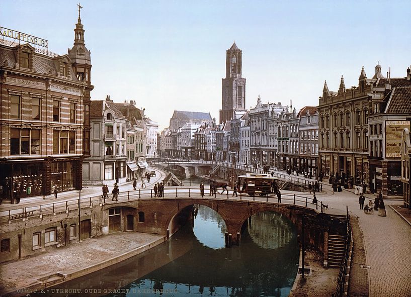 Oude Gracht and Bakkerbrug, Utrecht by Vintage Afbeeldingen