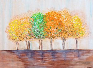 Allée d'arbres en automne sur Ilona Kumschliess