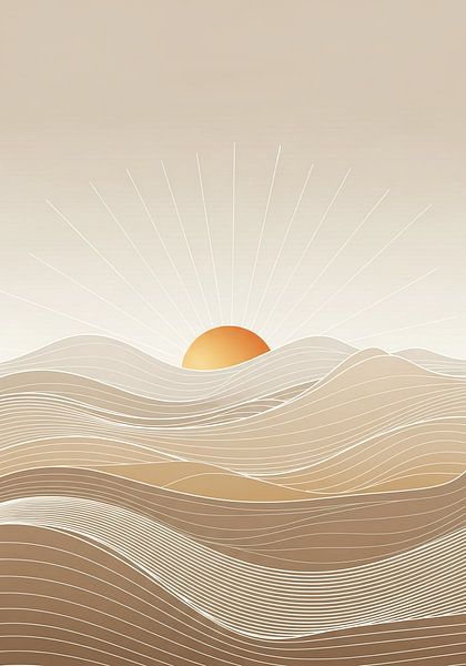 Tranquil Japandi Sunrise by Media Jeka